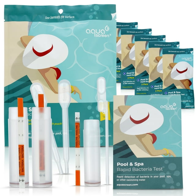 AquaScreen Rapid Coliform Bacteria Test Kit 10Pack for Pool Water