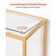 thumbnail image 4 of VEVOR 2-Tier Glass Console Table Rectangle Sofa Side Table with Anti-Tip Golden, 4 of 9