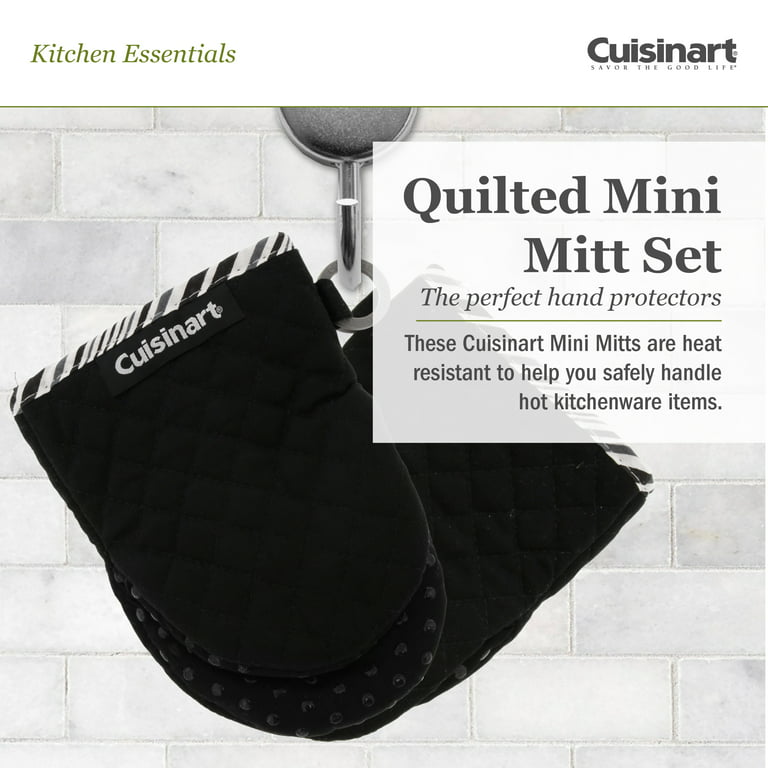 Cuisinart Silicone Oven Mitts, 2 Pack – Heat Resistant To 500 Degrees –  Handle Hot Kitchen Items Safely – Non-Slip Silicone Grip Oven Gloves with  Insulated Deep Pockets and Hanging Loop –