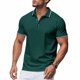 thumbnail image 1 of Blusa y camisa de manga corta con cuello vuelto para hombre, de verano, de malla, informal, holgada, con solapa y botones, de poliéster., 1 of 9