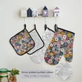thumbnail image 5 of 5 Pcs Kitchen Set Heat Resistant Oven Mitts and Non-Slip Pot Holders with Adjustable Cooking Apron Little Beautiful Daisy Flower, 5 of 6