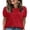 Red, variant on Short Sleeve Sweater for Women Round Neck Knit Work Tops Beach Fashion Vacation Clothes Summer Outfits 2026 White Tops