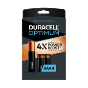 Duracell Optimum AAA Battery with 4X POWER BOOST, 4 Pack Resealable Package