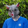 thumbnail image 2 of Disfraz de látex para Halloween de Mask Mokry Party con cicatriz y cabeza de rata, 2 of 7
