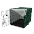 thumbnail image 3 of Tropical Dog Crate Cover, Leaf Motifs Forest Foliage Growth Jungle Botanical Pattern, Easy to Use Pet Kennel Cover Small Dogs Puppies Kittens, 7 Sizes, Emerald Pale Blue, by Ambesonne, 3 of 6
