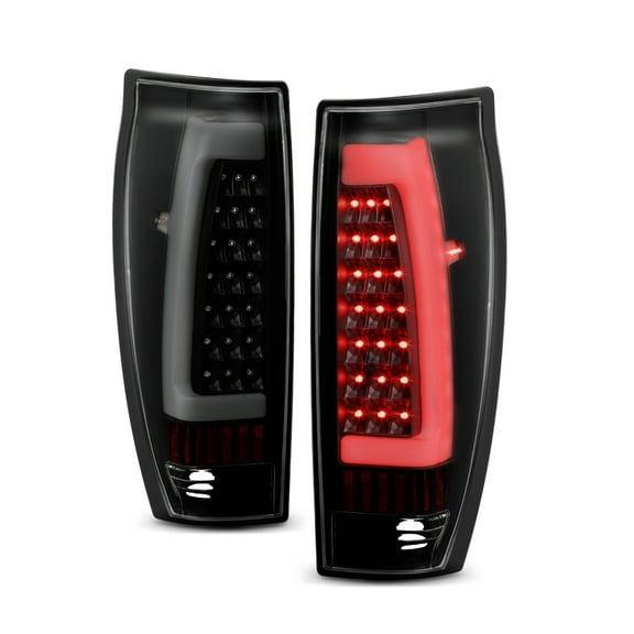 AKKON - Fits 2002-2006 Chevy Avalance 1500 2500 [Tube Bar] LED Black Smoked Tail Lights Brake Lamp Driver   Passenger Pair