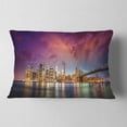 thumbnail image 2 of Designart New York City Manhattan Skyline Red - Cityscape Photo Throw Pillow - 12x20, 2 of 5