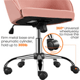thumbnail image 3 of Alden Design Modern Velvet Adjustable Swivel Office Chair, Pink, 3 of 9