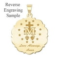 thumbnail image 3 of Picturesongold.Com Miraculous Medal Necklace Pendants Adult Scalloped Round- 3/4 inch 14K White Gold, 3 of 4