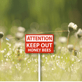 thumbnail image 3 of Eveokoki 12 x 8 inch “Attention Keep Out - Honey Bees” Lawn Yard Sign with 12.8 inch Stake, 2 mil Laminated Rustproof Aluminum Outdoor Decor, 3 of 6