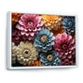 thumbnail image 2 of Designart "Eclectic Collage Of Multicolor Zinnias II" Zinnias Floater Framed Canvas Art Print, 2 of 5