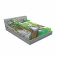 thumbnail image 3 of Waterfall Bedding Set with Sheet & Covers, Cascade Path over the Lake by the Waterfall and Hills Mother Nature Theme Idyllic, Printed Bedroom Decor 2 Shams, 4 Sizes, Green Grey, by Ambesonne, 3 of 3