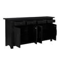 thumbnail image 3 of Pemberly Row Traditional 4-drawer 4-Door Solid Wood Sideboard in Black, 3 of 7