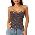 thumbnail image 2 of Adjustable Waist Trainer Corset Top: Sleeveless Lace-Up Bustier for Women for Cosplay, Costumes and Lingerie, 2 of 6
