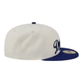 thumbnail image 7 of Men's New Era  Cream Los Angeles Dodgers Two-Tone Stitch 59FIFTY Fitted Hat, 7 of 7