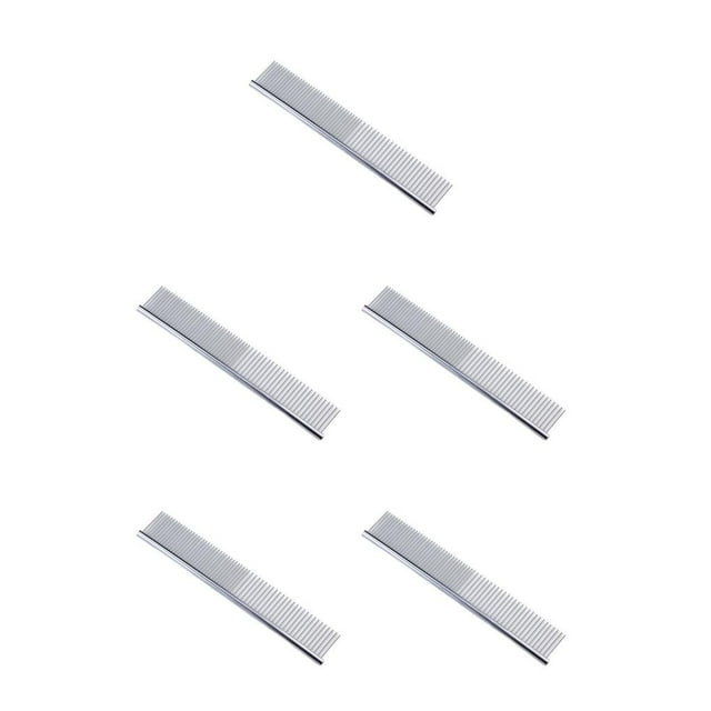 Transemion Fournitures pour Animaux Peigne Réutilisable pour Chien Nœud en Acier Inoxydable Accessoires de Toilettage Râteaux Outil de Nettoyage Outils de Beauté Acier Inoxydable 5Ensemble