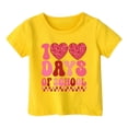 thumbnail image 4 of PMVFHDE T-Shirts pour Filles Hauts d'Été 2025 Mode Filles Hauts T-Shirts Fille Hauts d'Été Filles et Garçons T-Shirt à Manches Courtes Col Rond T-Shirt Décontracté d'Été Jaune, 2-3 Ans, 4 of 4