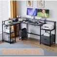 thumbnail image 4 of L Shaped Desk - 76" Reversible L Shaped Computer Desk with File Drawer, Office Desk with Power Outlet, L Shaped Gaming Desk with Monitor Shelf, Corner Desk for Home Office, 4 of 8
