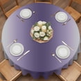 thumbnail image 2 of Grey Dark Purple Gradient Round Tablecloth 54 inches Minimalist Ombre Modern Art Waterproof Oil-Proof Table Cloth Round Table Cover for Holiday Party Picnic Dinner Decor Indoor and Outdoor Use, 2 of 9