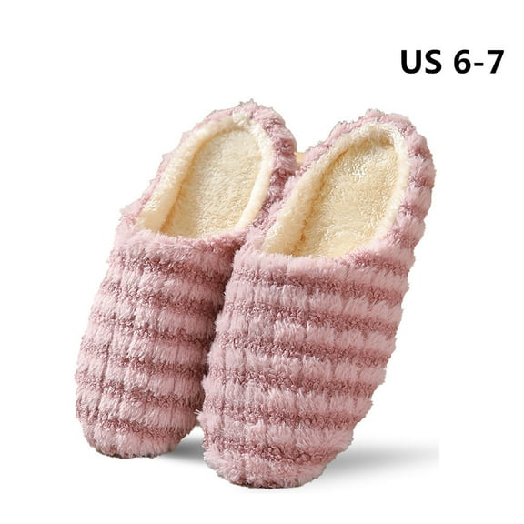 Women's Slippers Warm Plush Slip On House Slippers Soft Cozy Fleece-Lined Slippers with Anti-Slip Soles