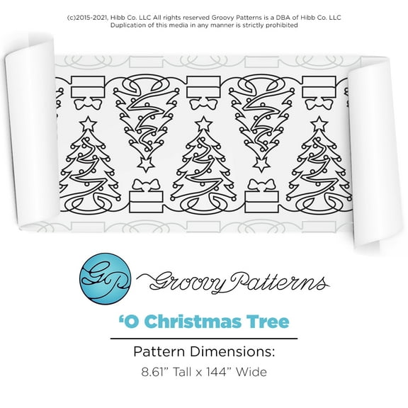 Groovy Patterns Longarm Quilting Pantograph - 'O Christmas Tree Design