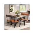 thumbnail image 1 of 5 piece dining mesa set para 4 - kitchen mesa y sillas con heavy duty metal frame y cushioned asientos - space saving dinette muebles para small space apartments, 1 of 8