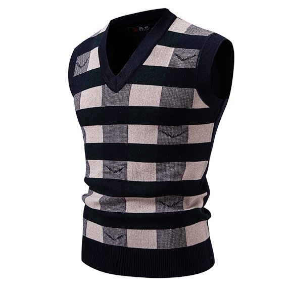 Mens Muscle Tank Top Men's Fall Winter Fashion Trend Knit Sweater Sleeveless Undershirt Black L
