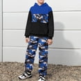 thumbnail image 2 of Hihipz Toddler Boy's 2-Piece Outfit Sets Color Block Hoodie And Camo Jogger Pants Casual Stylish Clothes Set, 2 of 5