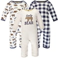 thumbnail image 1 of Hudson Baby Girls Mono De Algodón Mamelucos Moose Bear 3-6 Meses Ee. Uu., 1 of 2