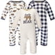 thumbnail image 1 of Hudson Baby Girls Mono De Algodón Mamelucos Moose Bear 3-6 Meses Ee. Uu., 1 of 2
