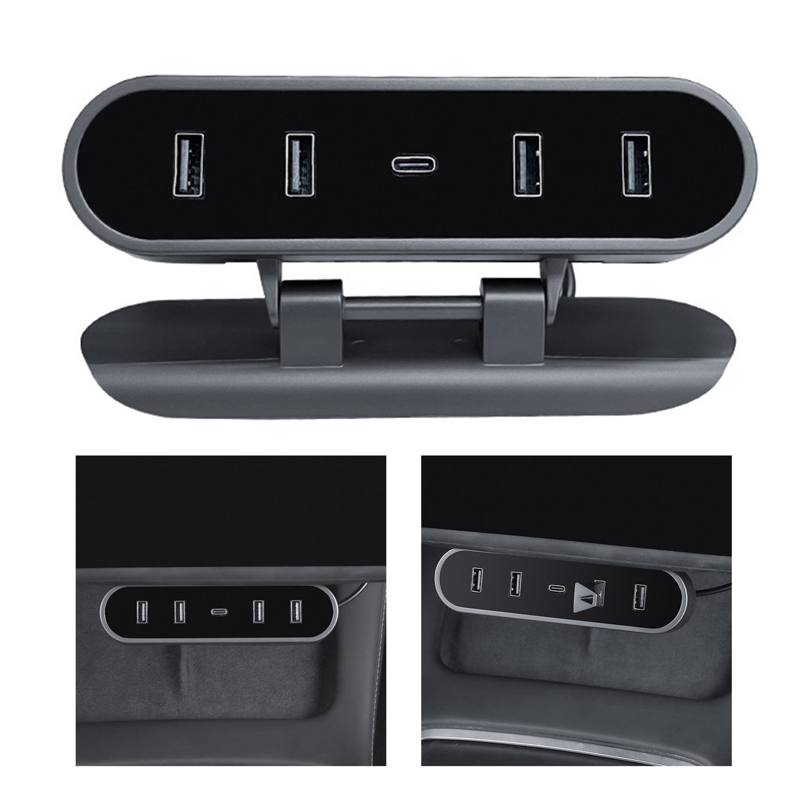 Car Fast Chargers USB Shunt Hub Port Suitable for Car 3/Y Docking Station Powered Splitter Quick Data Transfer Adapter
