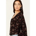 thumbnail image 2 of Idyllwind Women's Tara Tie Front Bell Sleeve Blouse Black X-Small  US, 2 of 4