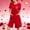 Red, variant on Long Robe for Women With Valentine's Day Print, Full-Length Zipper Front, Side Pockets, Soft Knit Fabric for Lounge Wear, Sleepwear and Maternity Use