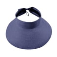 thumbnail image 2 of Vinsonshop Women’s Summer Sun Visor Hat – Wide Brim Straw Beach Visor, Ponytail Hat for Uv Protection and Outdoor Travel Navy, 2 of 2