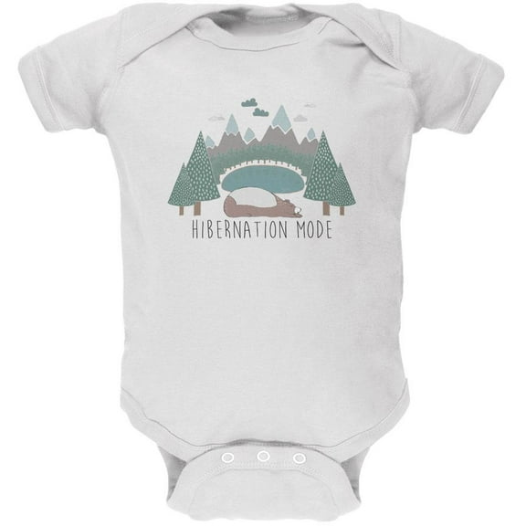 Autumn Bear Hibernation Mode Soft Baby One Piece White 6 Month