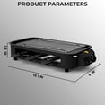 thumbnail image 5 of SUSLAS Electric Indoor Grill & Griddle, 1500W Smokeless Design with 3 Removable Nonstick Plates, Dishwasher Safe, Adjustable Temperature Control for Indoor Cooking(black), 5 of 10