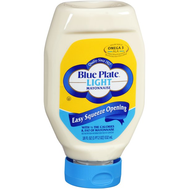 (3 Pack) Blue PlateÂ® Light Mayonnaise Easy Squeeze Opening 18 fl. oz