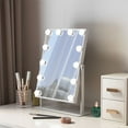 thumbnail image 3 of Fenchilin Vanity Makeup Mirror with Lights Metal Tabletop White 14.5" x 18.5", 3 of 14