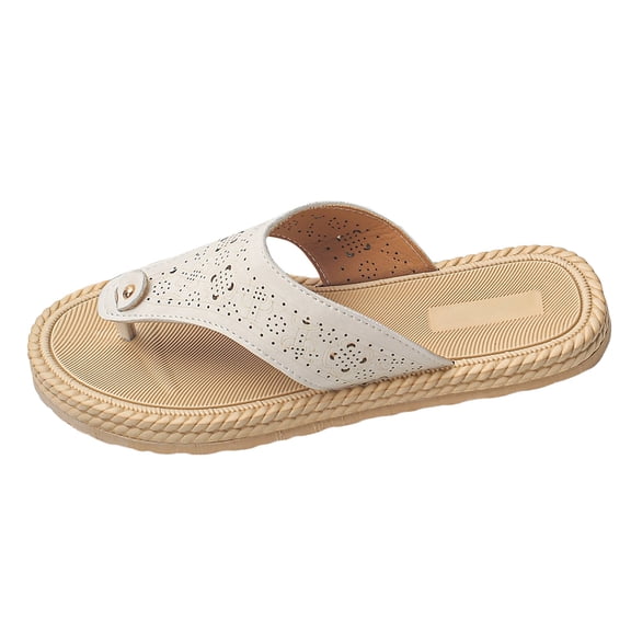 enyan Platform Flip Flops Flip Flops For Women with Arch Support Comfortable Yoga Mat Orthopedic Sandals Lightweight Womens Flip-Flop,White,Size 7