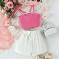 thumbnail image 3 of WBQ Girl's 2 Piece Outfits 3d Flower Rib Knitted Sleeveless Camisole Top and Shorts Set, 3 of 5