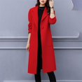 thumbnail image 5 of Women's Single Button Wool Blend Overcoat, Classic Knee Length Trench Coat, One Button Winter Coat, Warm Windproof Overcoat, Casual Formal Coat, Elegant Outerwear Jacket Red, 5 of 8
