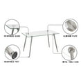 thumbnail image 6 of Tcbosik Glass Dining Table for 4-6 Person, 51" Rectangular Kitchen Table with Metal Legs, Modern Writing Desk for Living Room, Study Room, Silver, 6 of 9
