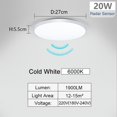 thumbnail image 3 of Lámpara de techo con sensor de radar MANVIV, luces LED con sensor de movimiento sensibles para pasillo, 15 W, 20 W, 40 W, 50 W, luces de techo de color blanco frío, 3 of 5