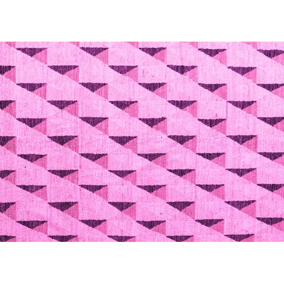 Ahgly Company Indoor Rectangle Solid Pink Modern Area Rugs, 2' x 4'