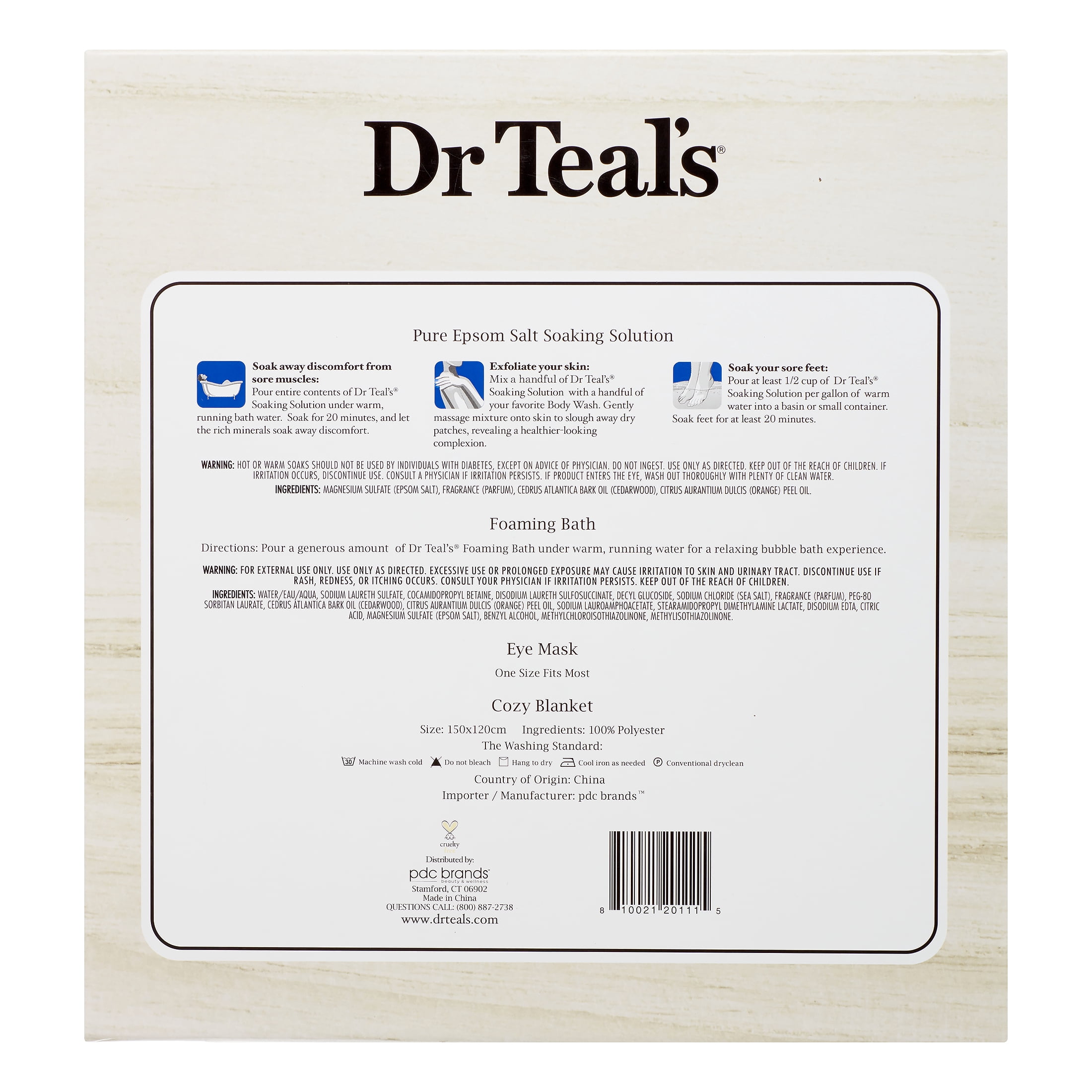 Dr Teal's Warm Vanilla Glow Cozy Blanket Gift Set
