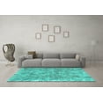 thumbnail image 3 of Ahgly Company Machine Washable Indoor Rectangle Persian Turquoise Blue Traditional Area Rugs, 8' x 10', 3 of 4