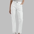 thumbnail image 2 of XAOFW Cargo Pants Women Solid Color Straight Leg Trousers High Waist Comfort Fit Work Pants With Side Pockets Stylish Bottoms XL, 2 of 6