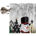 thumbnail image 5 of Kitchen Curtains Tiers and Valances Set, Christmas Snowman Snowflake Tree Scarf Winter Gray Rod Pocket Valance Short Window Decor Curtains for Kitchen Cafe Bathroom, 27.5"x36", 3 Pieces Set, 5 of 5
