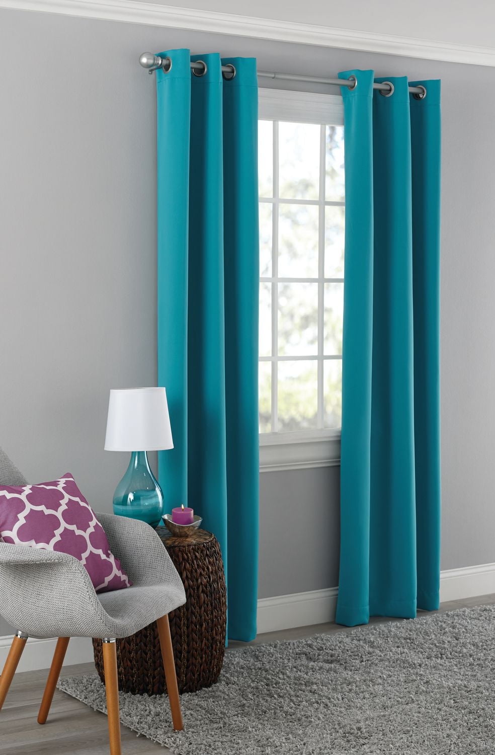 MAINSTAYS Blackout Energy Efficient Grommet Curtain Panel, SOLID 99% BLACKOUT GROMMET 40” x 84” PANEL