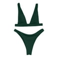 thumbnail image 4 of MIXUE Swim Suits for Women Solid Color Two Piece Bikini Sets for Women Swimwears Bathing Suits,Red,S, 4 of 5